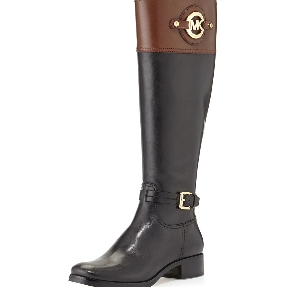 NWOT Michael Kors Two-Tone Leather Riding Boot